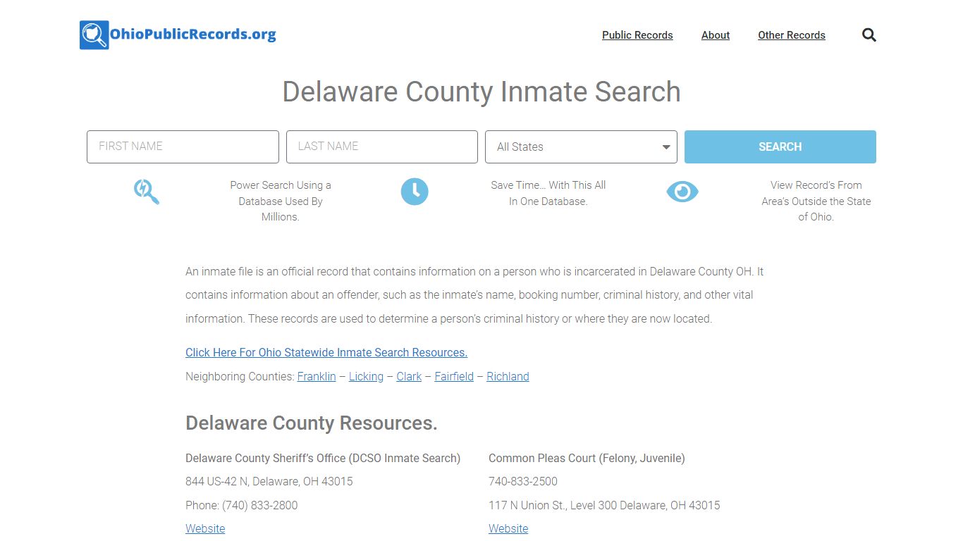 Delaware County Inmate Search - DCSO Current & Past Jail Records